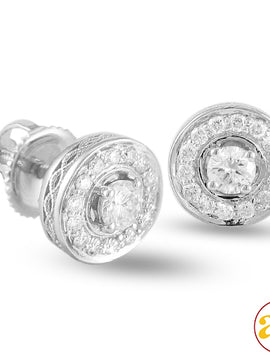 14KW 0.45CTW DIAMOND STUD EARRINGS [0.13CT CTR]