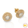 14KY 1.00CTW DIAMOND ROUND SHAPE ILLUSION EARRINGS