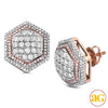 10KR 1.50CTW DIAMOND 6-SIDED DOME EARRINGS