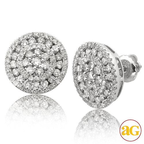 14KW 1.50CTW DIAMOND FANCY ROUND HEAD EARRINGS - 3