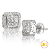 10KW 0.60CTW DIAMOND 3-D SQUARE CONCAVE EARRINGS W