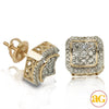 10KY 0.60CTW DIAMOND 3-D SQUARE CONCAVE EARRINGS W