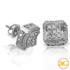 10KW 0.75CTW DIAMOND 3-D SQUARE CONCAVE EARRINGS W