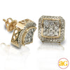 10KY 1.00CTW DIAMOND 3-D SQUARE CONCAVE EARRINGS W