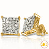 10KY 0.80CTW DIAMOND SQUARE PRONG CLUSTER EARRINGS