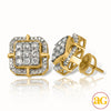 10KY 1.00CTW DIAMOND 3-D DOME SQUARE CLUSTER EARRI