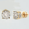 10KY 0.75CTW DIAMOND FLEUR EARRING STUDS - FANOOK