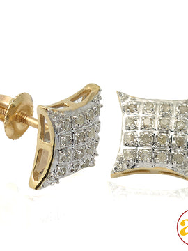 10KY 0.10CTW ILLUSION SET DIAMOND DOME KITE EARRIN