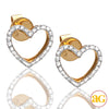 14KY 0.30CTW DIAMOND OPEN HEART EARRINGS