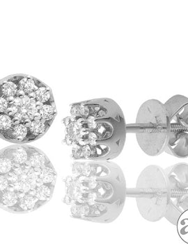 10KW 0.25CTW DIAMOND 3-PRONG FLOWER EARRINGS