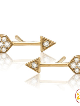 14KY 0.15CTW DIAMOND ARROW EARRING STUDS