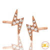 14KR 0.05CTW DIAMOND LIGHTNING BOLT EARRING STUDS