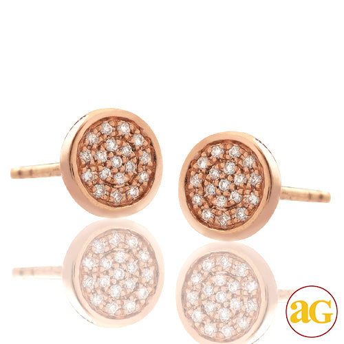 14KR 0.10CTW DIAMOND FLAT DISC EARRING STUDS