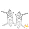 14KW 0.10CTW DIAMOND FLAT STAR EARRING STUDS