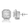 14KW 1.00CTW BAGUETTE DIAMOND EARRING STUDS