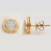 14KY 0.50CTW DIAMOND ROUND CLUSTER EARRINGS WITH