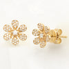 14KY 0.30CTW DIAMOND 6-PETAL FLOWER SHAPE EARRINGS