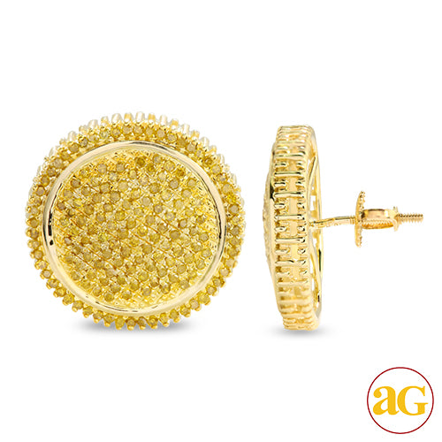 10KY 1.25 CTW YELLOW DIAMOND EARRINGS