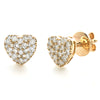 14KY 0.50CTW DIAMOND HEART CLUSTER EARRING STUDS