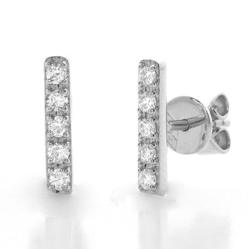 14KW 0.15CT BAR STUD EARRINGS