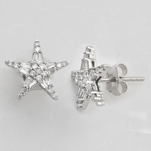 14KW 0.60CT BAGUETTE & ROUND DIAMOND STAR