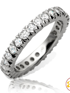 14KW 1.00CTW DIAMOND 28 STONE V-PRONG ETERNITY