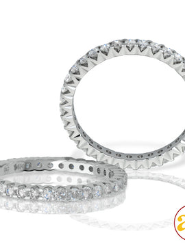 14KW 0.50CTW DIAMOND 35-STONE V-PRONG ETERNITY BAN