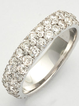 14KW 2.85CTW DIAMOND MENS 2-ROW ETERNITY BAND W/BE