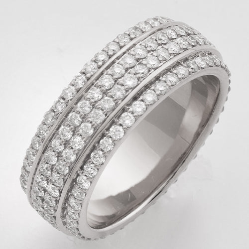 14KW 1.95CTW DIAMOND MENS 4-ROW ETERNITY BAND - 2