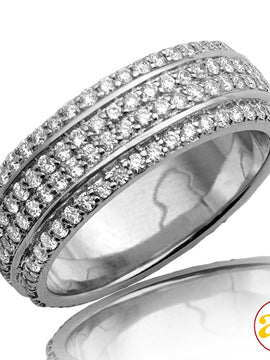 14KW 2.00CTW DIAMOND MENS 4-ROW ETERNITY BAND - 2