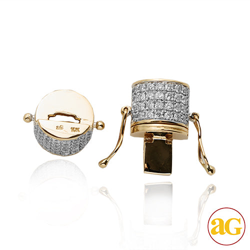 10KY 2.05CTW DIAMOND CYLINDER SHAPED CHAIN LOCK -