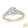 14KY 0.75CTW DIAMOND FLOWER RING