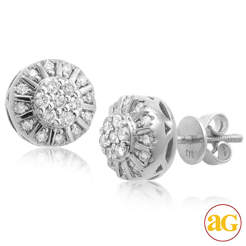 10KW 0.60CTW DIAMOND FLOWER EARRINGS WITH