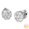 14KW 0.75CTW DIAMOND V-PRONG FLOWER EARRINGS