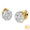 14KY 0.75CTW DIAMOND V-PRONG FLOWER EARRINGS