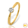 14KY 0.10CTW DIAMOND SOLITAIRE FLOWER PROMISE RING