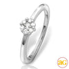 14KW 0.15CTW DIAMOND SOLITAIRE FLOWER PROMISE RING