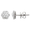 14KW 0.65CTW DIAMOND FLOWER EARRINGS WITH SINGLE