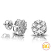 14KW 2.15CTW DIAMOND 7-STONE FLOWER EARRINGS