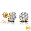 14KY 2.15 CTW DIAMOND 7-STONE FLOWER EARRINGS