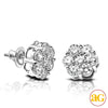 14KW 2.55CTW DIAMOND 7-STONE FLOWER EARRINGS