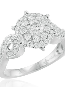 14KW 1.00CTW DIAMOND FLEUR RING