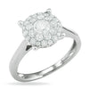 14KW 0.75CTW 2-ROW FLEUR SOLITAIRE RING