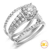 14KW 1.80CTW FLEUR DIAMOND 3-RING BRIDAL SET