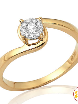 14KY 0.15CTW FLEUR DIAMOND PROMISE RING