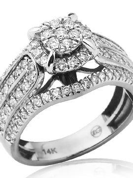 14KW 1.00CTW FLEUR DIAMOND BRIDAL RING WITH PRONG