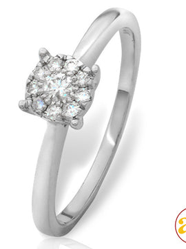 14KW 0.20CTW DIAMOND SOLITAIRE FLEUR HEAD PROMISE