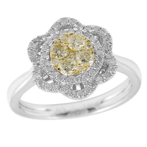 14KW 0.65CTW FANCY YELLOW DIAMOND RING