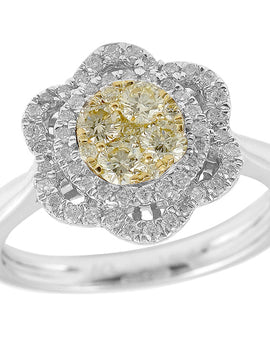 14KW 0.65CTW FANCY YELLOW DIAMOND RING