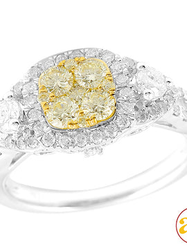 14KW 1.25CTW FANCY YELLOW DIAMOND RING